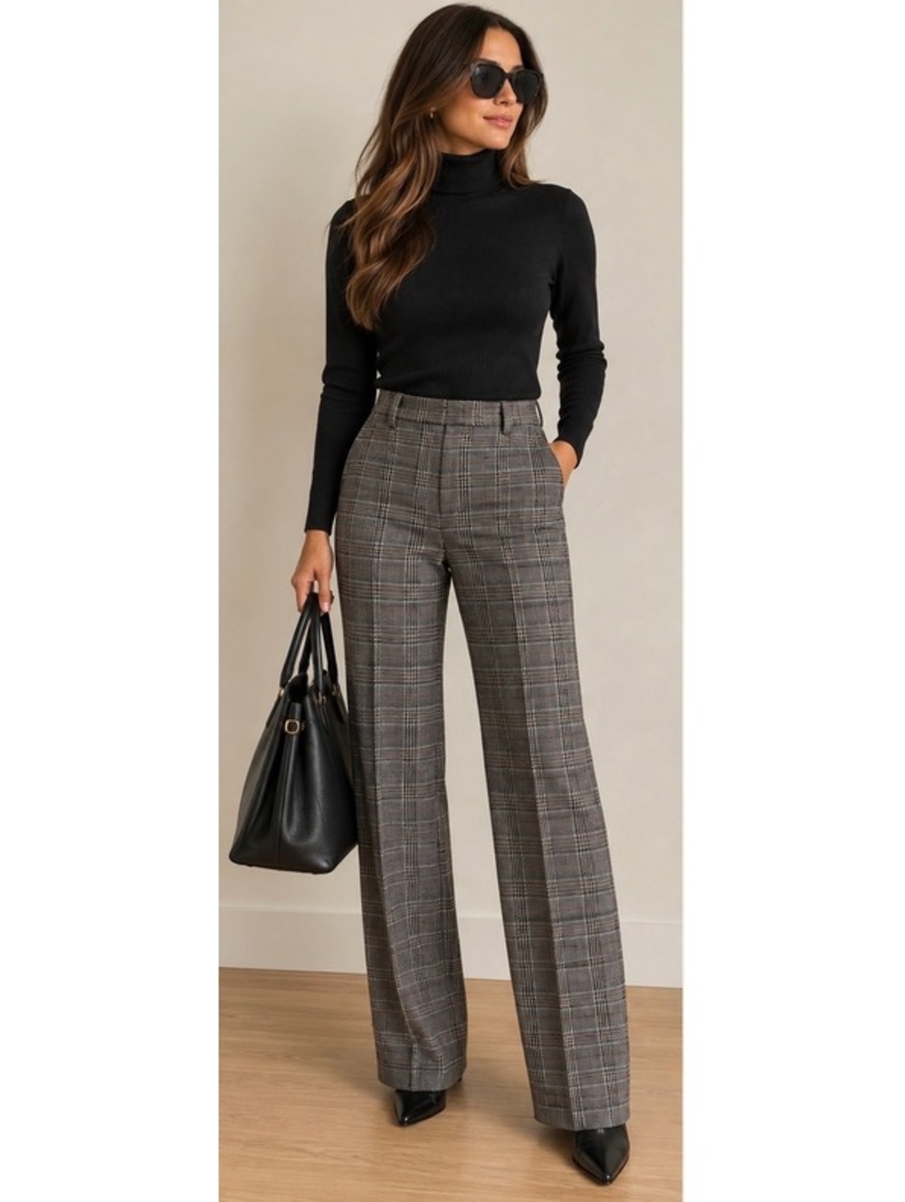 Armani Collezioni Women’s 100% Wool Plaid Trousers Size 8